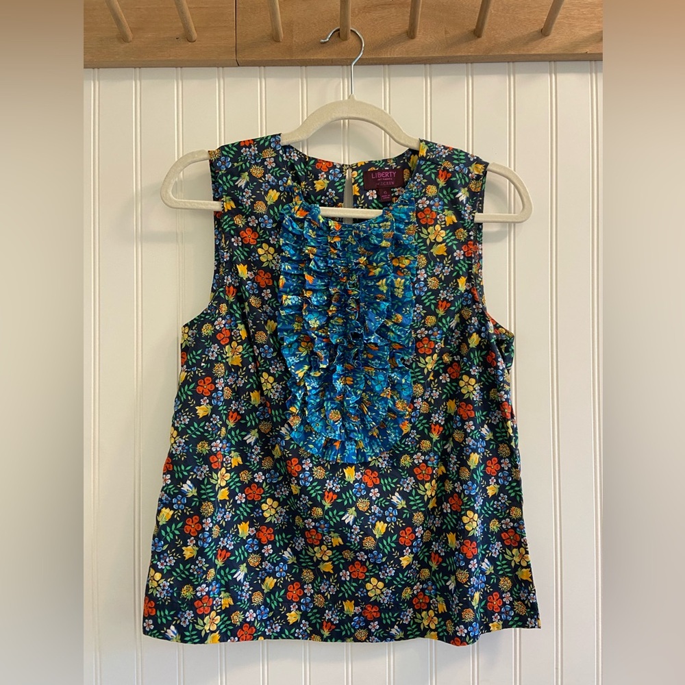 Liberty for J.Crew ruffle tank blouse size 6